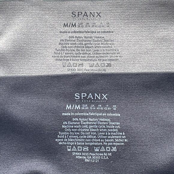 Spanx Look At Me Now Seamless Leggings High Waist Stretch Black Gray Camo Size M - Picture 6 of 7
